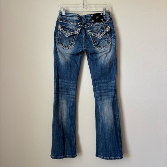 Miss Me Signature Bootcut Jeans 27 Rhinestone JP5755B4V - Picture 4 of 10